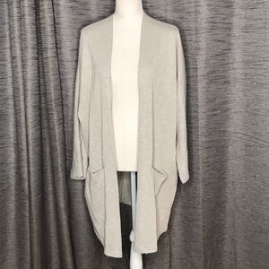 DONNI. ANTHROPOLOGIE GRAY RIBBED OPEN FRONT CARDIGAN NWT